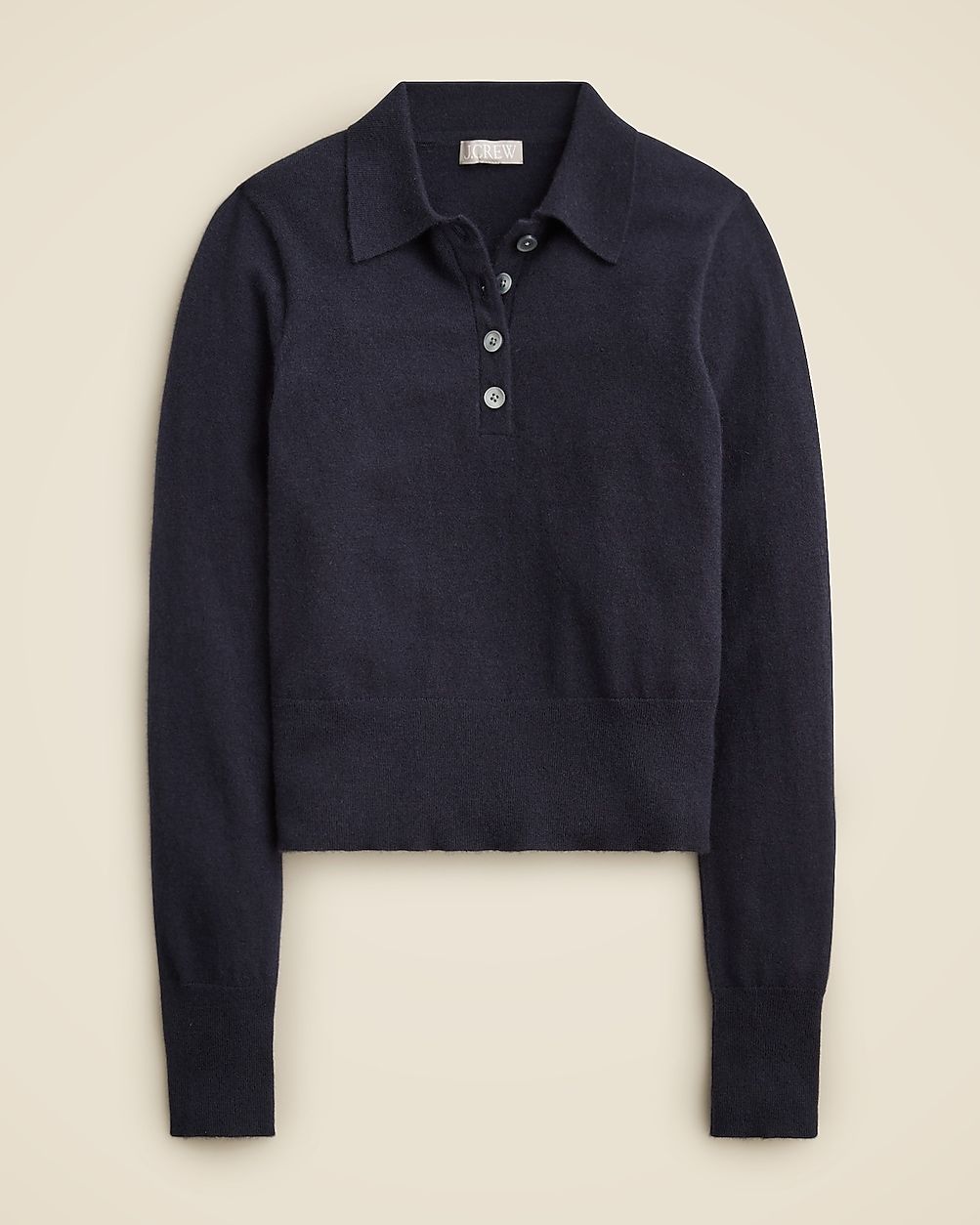 Featherweight cashmere-blend long-sleeve polo shirt | J. Crew US