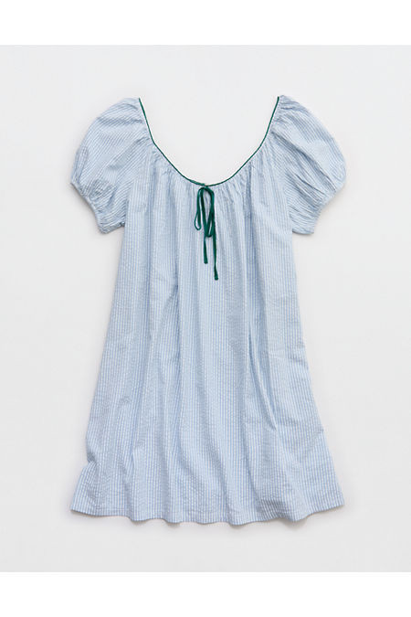 Aerie Seersucker Nightie Women's Monaco Blue S | Aerie
