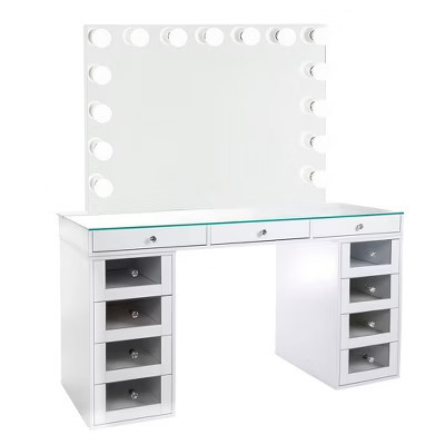 Impressions Vanity SlayStation® Pro 2.0 Tabletop + Vanity Mirror + 4 Drawer Units Bundle White | Target
