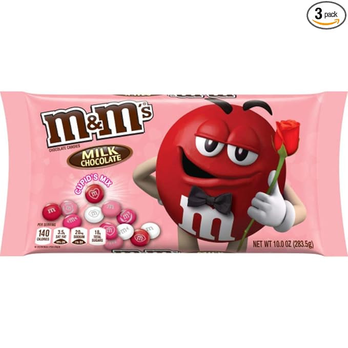 M&Ms Solid Milk Chocolate Valentines Day Candy - Cupid's Mix 10 Ounces - Pack of 3- Holiday M&Ms ... | Amazon (US)