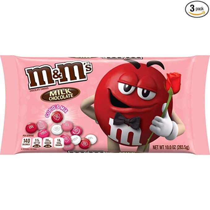 M&Ms Solid Milk Chocolate Valentines Day Candy - Cupid's Mix 10 Ounces - Pack of 3- Holiday M&Ms ... | Amazon (US)