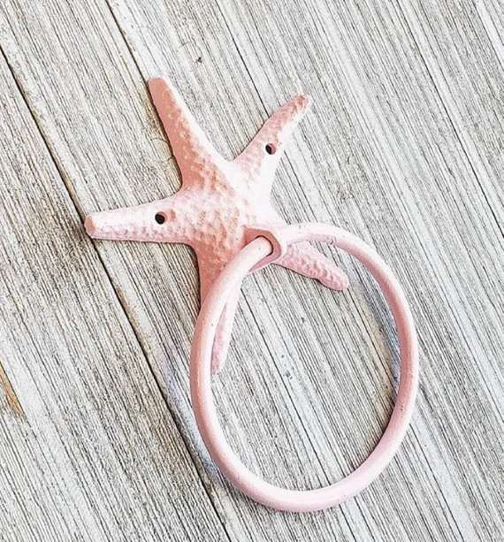 Starfish Decor Starfish Towel Holder Towel Ring Nautical | Etsy | Etsy (US)
