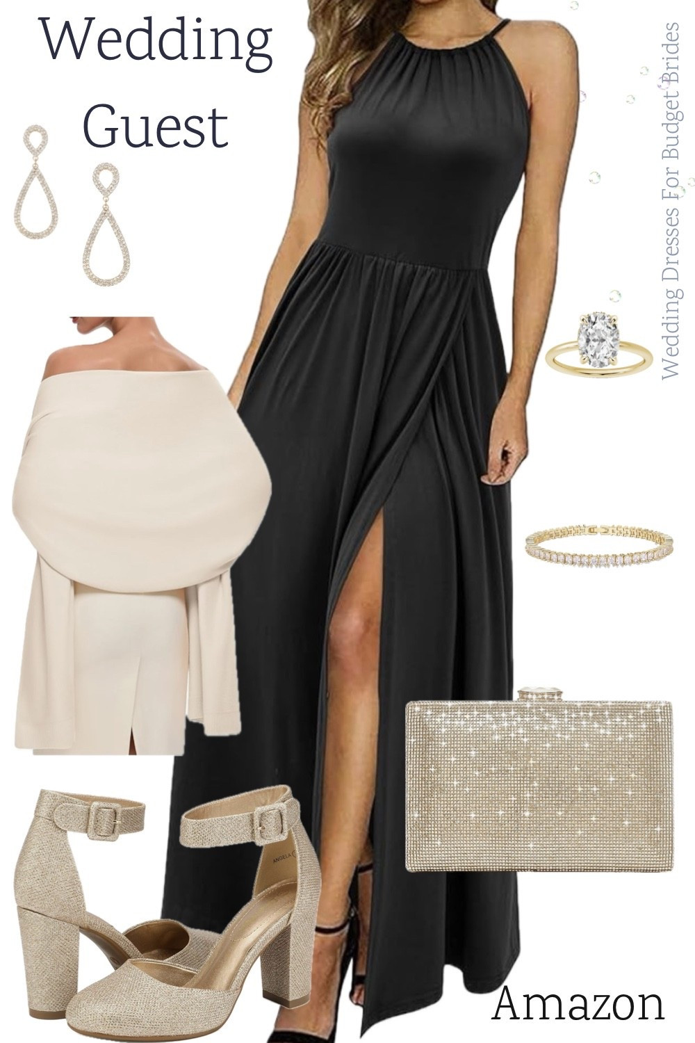 Long black wedding guest dress with accessories from Amazon.

Special occasion dresses, full length dresses, semi formal wedding guest dresses, party dresses, event dresses, black dresses.

#LTKWedding #LTKSeasonal