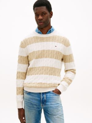 Stripe Cable Knit Sweater | Tommy Hilfiger | Tommy Hilfiger (US)