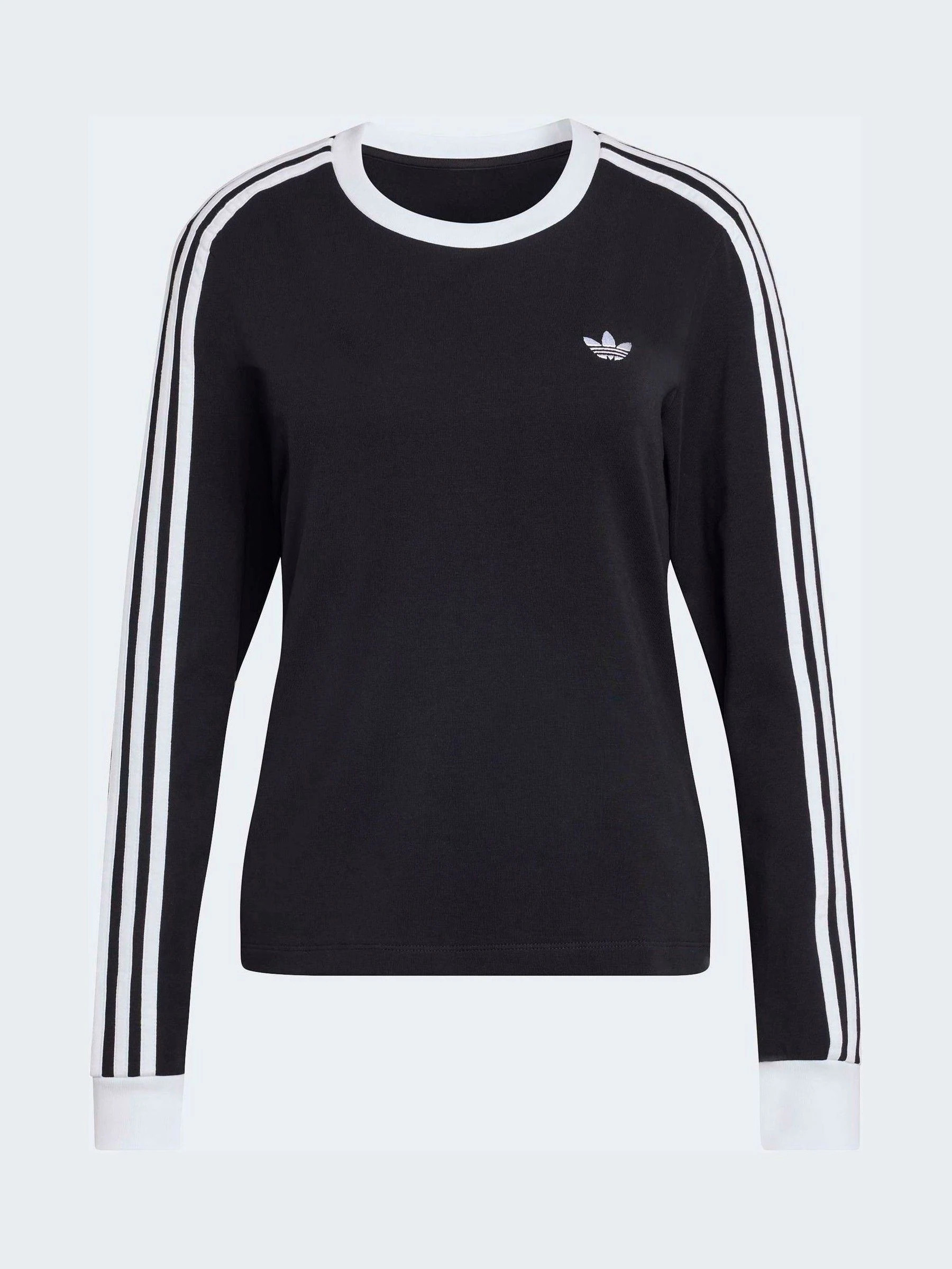 adidas originals adidas originals Black 3 Stripes Long Sleeve (Slim) T-Shirt | Next US