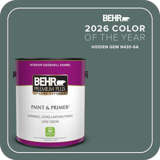 BEHR PREMIUM PLUS 1 Gal. #N430-6A Hidden Gem Eggshell Enamel Low Odor Interior Paint and Primer 2... | The Home Depot