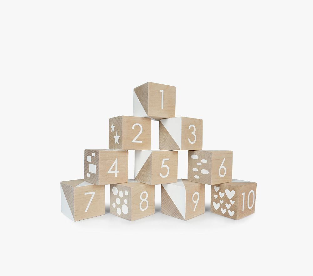 Modern Blocks Number Counting Block Set, White | Pottery Barn Kids