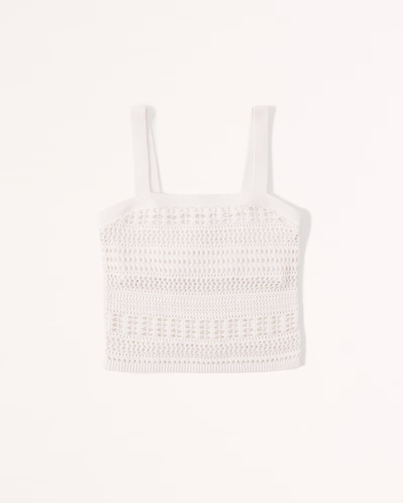 Lace Crochet Squareneck Tank | Abercrombie & Fitch (US)
