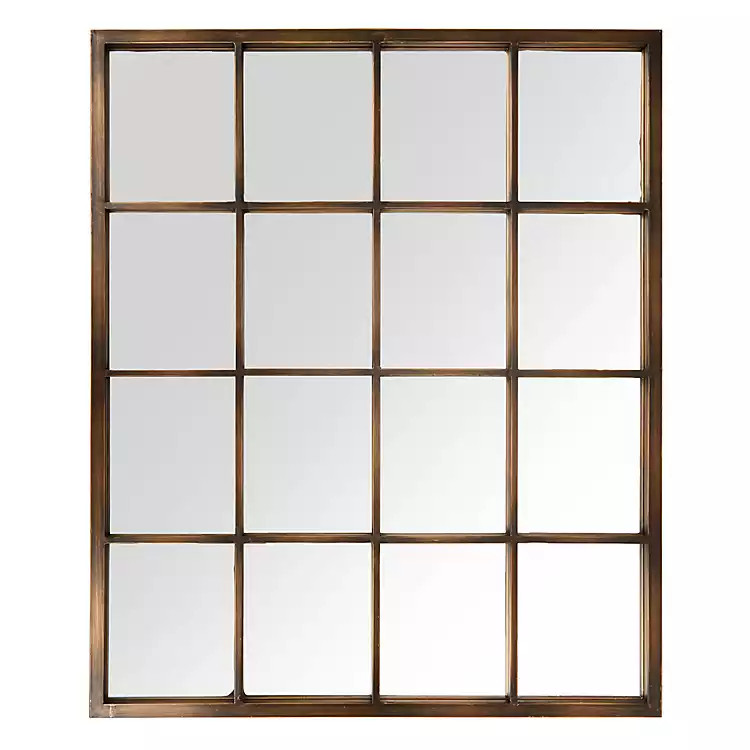 Bronze Paned Metal Wall Mirror | Kirklands Home | Kirklands