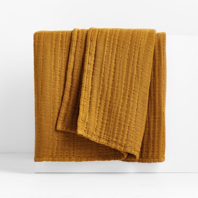 Solid Gauze 70"x55" Marseilles Brown Throw Blanket + Reviews | Crate & Barrel | Crate & Barrel