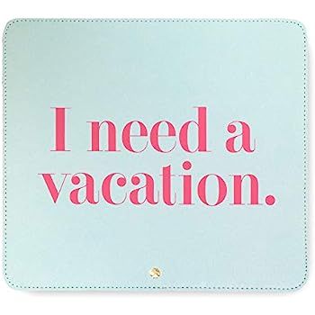 Kate Spade New York Leatherette Mouse Pad, 9" x 8" with Non-Slip Back, Need A Vacation (Mint) | Amazon (US)