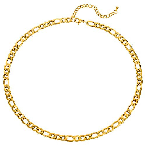 LILIE&WHITE Gold Figaro Chain Necklaces For Women Stainless Steel Gold Necklaces Gold Chain Necklace Fashion Necklace Jewelry For Women | Amazon (US)