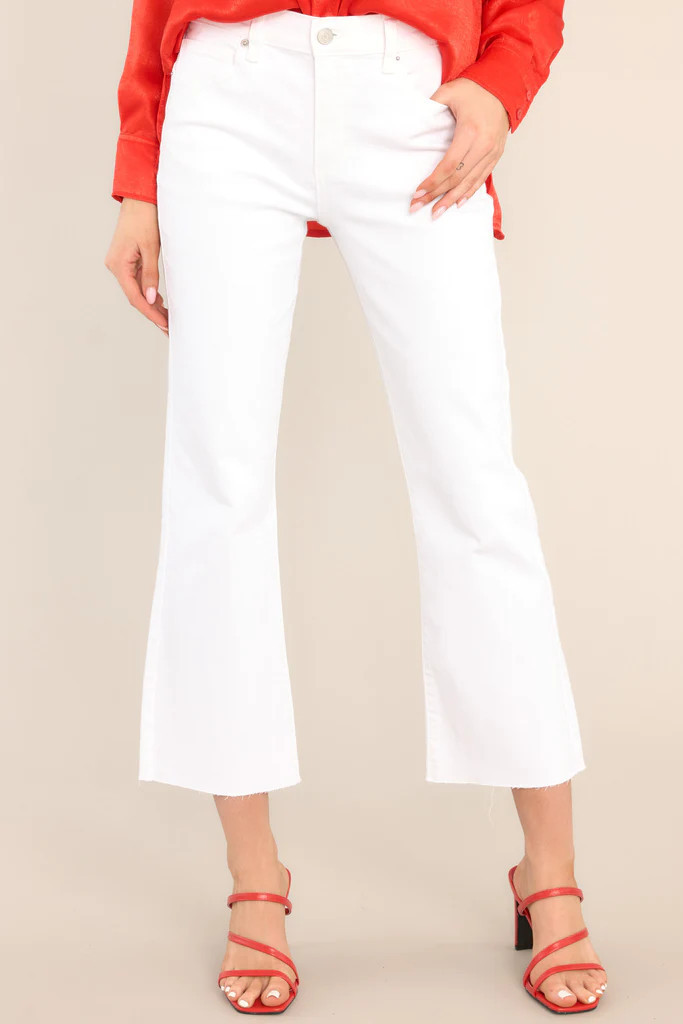 Into It White Cropped Flare Jeans | Red Dress 
