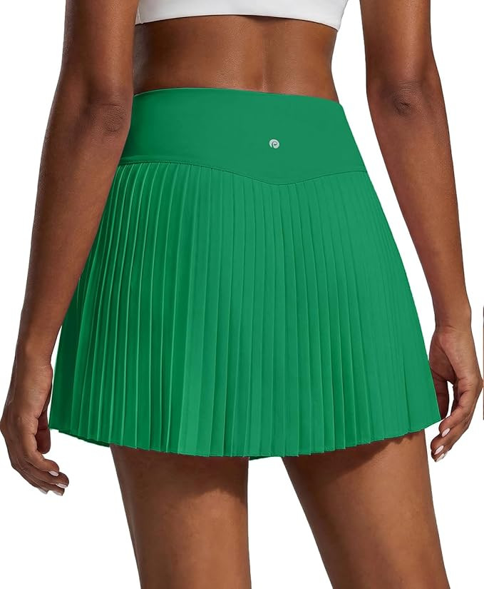 PINSPARK 15" High Waist Pleated Tennis Skirts for Women with Shorts Mini Athletic Workout Golf Sk... | Amazon (US)
