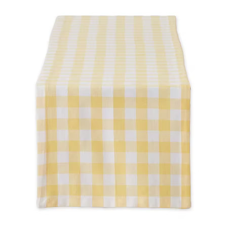 Design Imports Checkered Tabletop Table Runner, One Size, Yellow | JCPenney