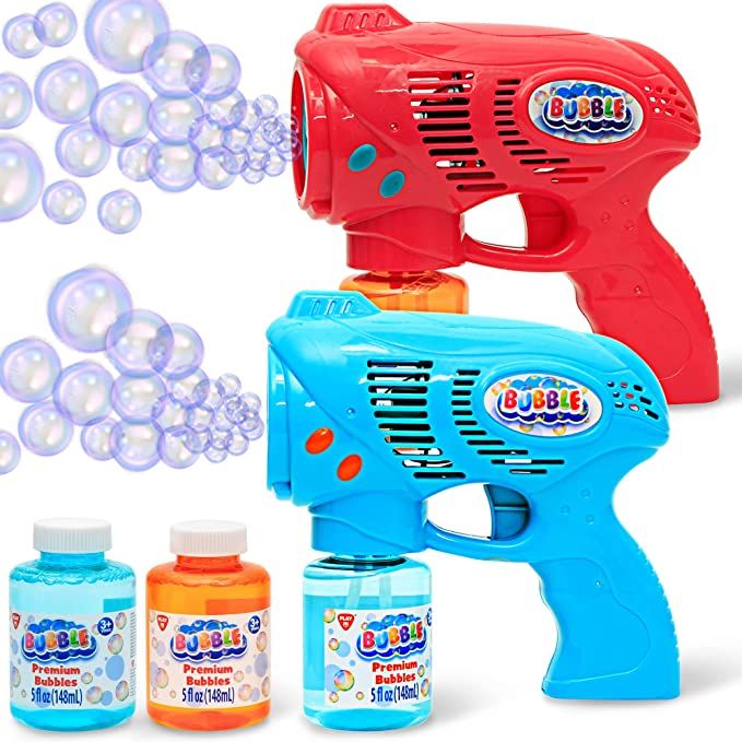 JOYIN 2 Bubble Guns with 2 Bubble Refill Solution (10 oz Total), Bubbles Maker, Blower, Machine G... | Amazon (US)