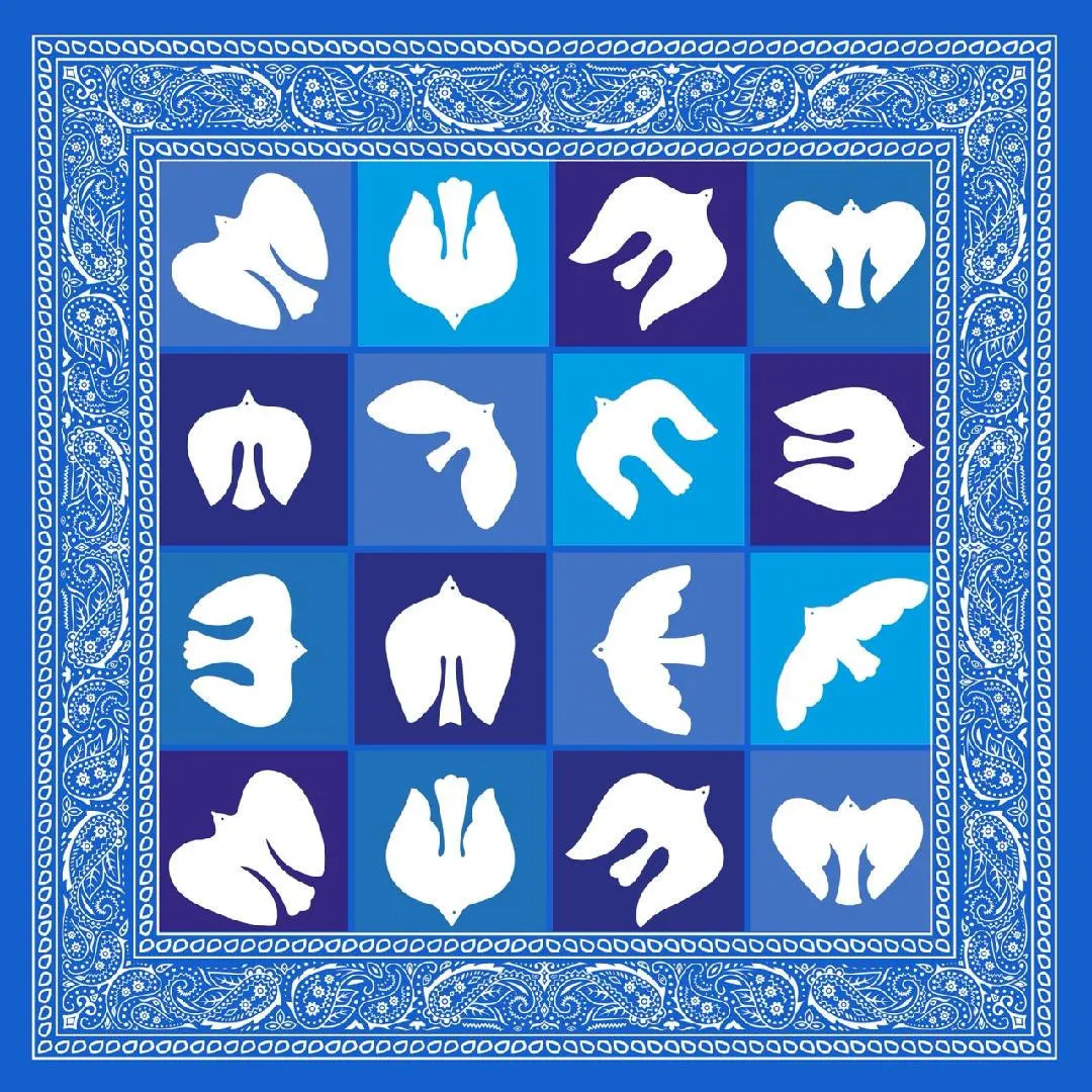 Sisterhood Silk Scarf- Doves- ZPB Inspired Gift- Blue & White Scarf - Etsy | Etsy (US)