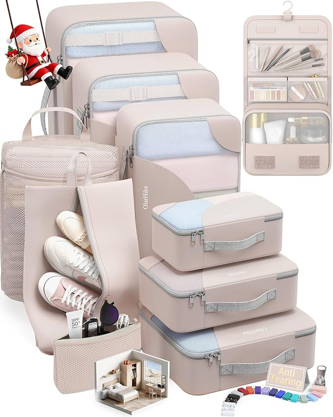 10 Set Packing Cubes for Travel, Gifts for Women Mom,Anti-Tearing Suitcase Organizer for Luggage ... | Amazon (US)