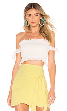 superdown Linda Smocked Top in White from Revolve.com | Revolve Clothing (Global)