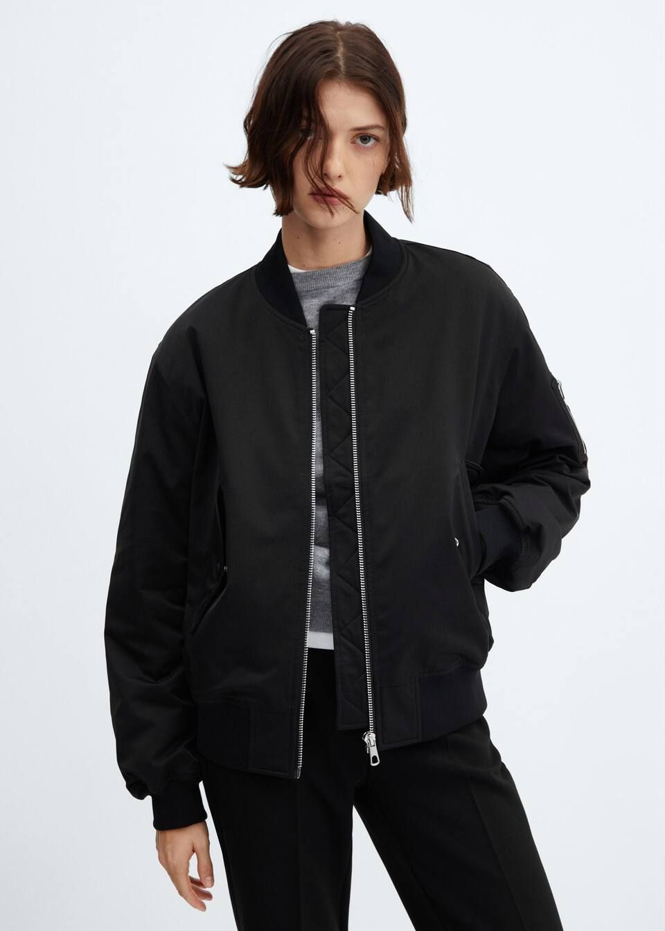 Oversized bomber jacket -  Women | Mango USA | MANGO (US)
