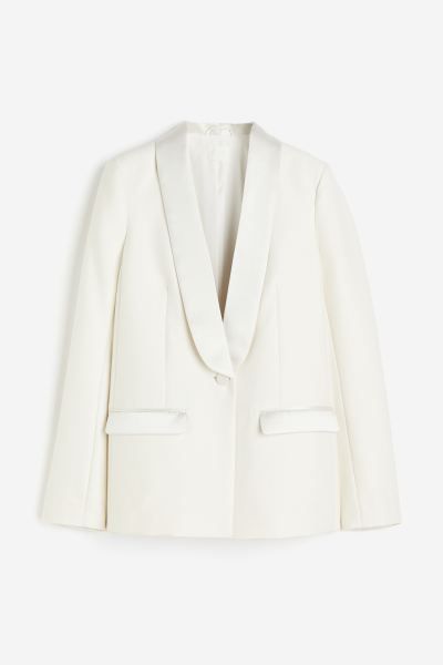 Shawl-collared blazer - White - Ladies | H&M GB | H&M (UK, MY, IN, SG, PH, TW, HK)