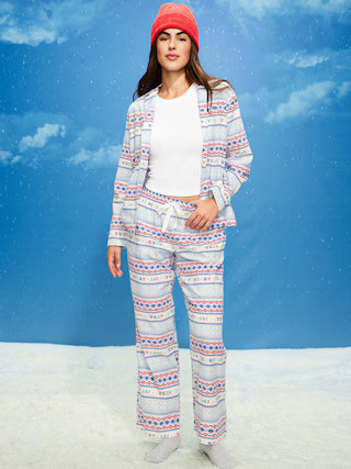 Printed Flannel Pajama Pant Set for Women | Old Navy (US)