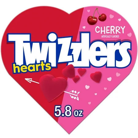 TWIZZLERS Cherry Flavored Hearts Chewy, Valentine's Candy Gift Box, 5.8 oz | Walmart (US)