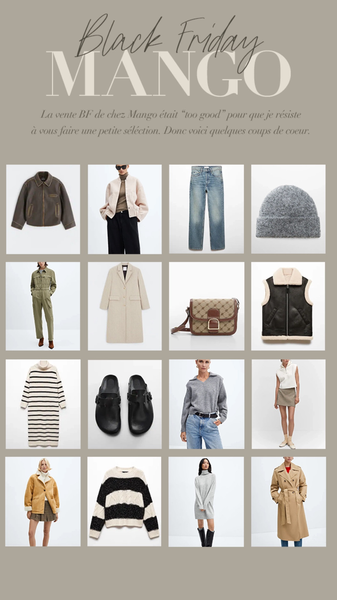 Black Friday chez Mango et les prix sont doux doux doux pour des pièces tendances et classique 🤍

#LTKCyberWeek #LTKCyberSaleFR #LTKsalealert