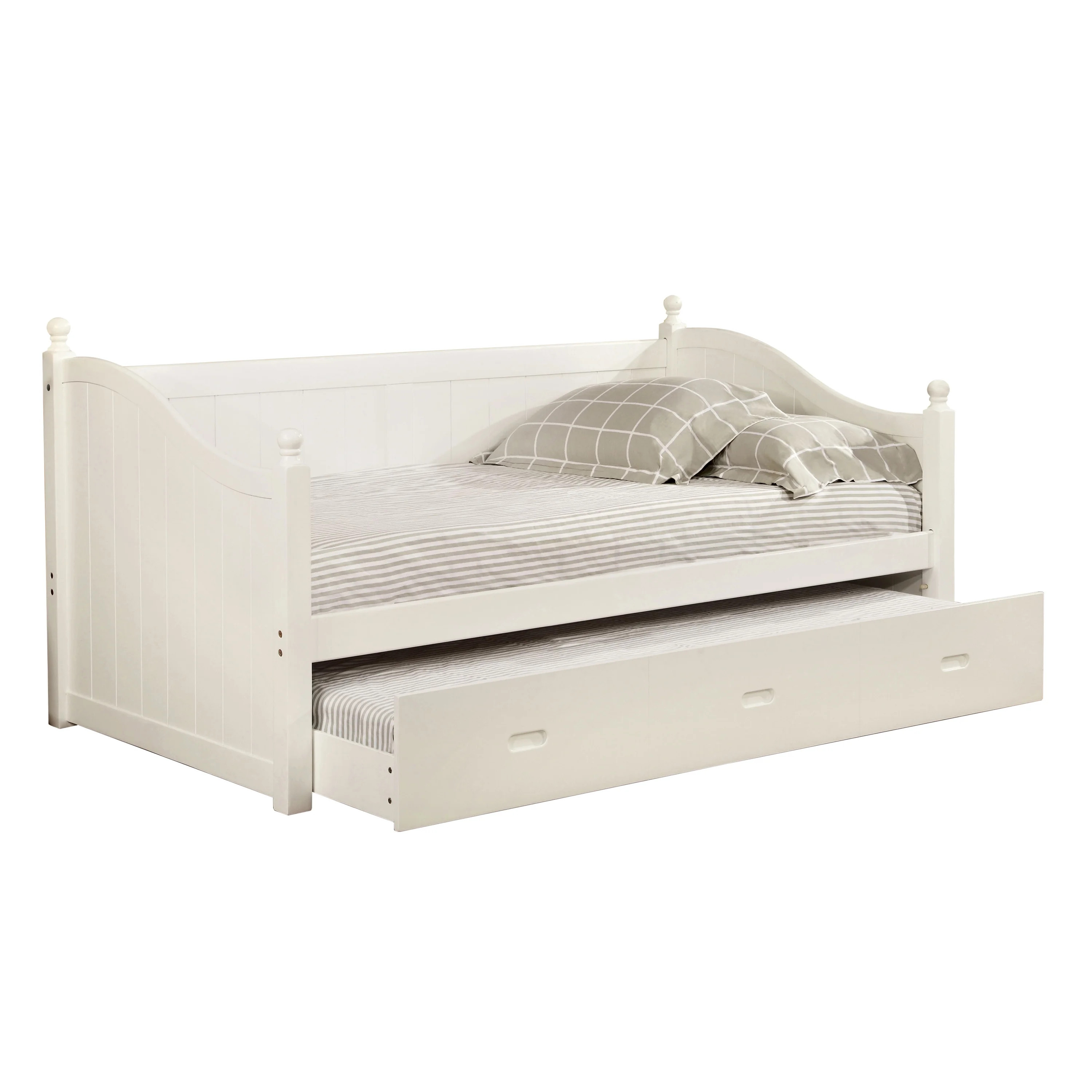 Furniture of America Gueston Cottage Wood Daybed with Trundle, Twin, White - Walmart.com | Walmart (US)