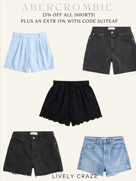 Abercrombie shorts on sale 25% off 

#LTKSaleAlert