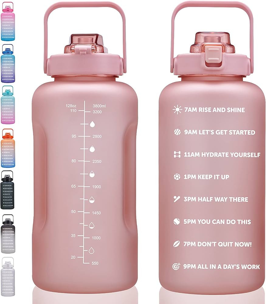 64oz,100oz,128oz Large Motivational Water Bottle with Time Marker, Leakproof & BPA Free Half Gall... | Amazon (US)