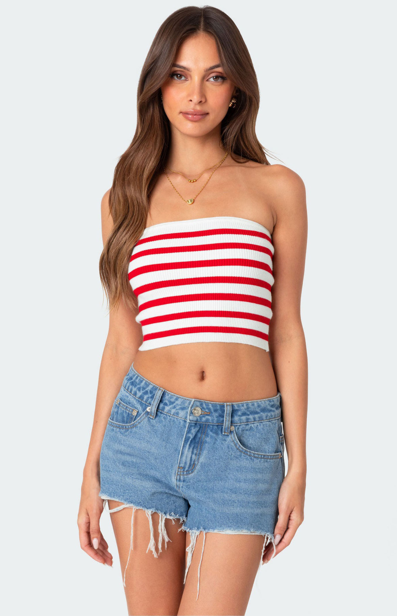 Edikted Women's Lexi Ribbed Tube Top in Red - Size Medium | PacSun