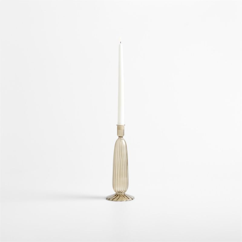 Lisbon Brown Medium Taper Holder 10 | Crate & Barrel