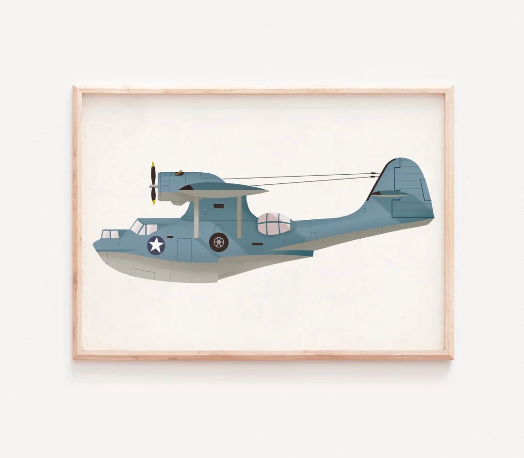 Nursery Wall Art, Plane Print, Seaplane Print, Vintage Airplane, Airplane Art, Nursery Airplane, ... | Etsy (US)