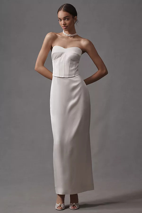 Reformation Ariyah Corset Satin Maxi Dress | Anthropologie (US)