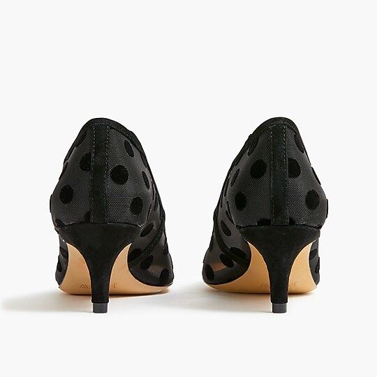 Esme mesh polka-dot kitten heels | J.Crew Factory