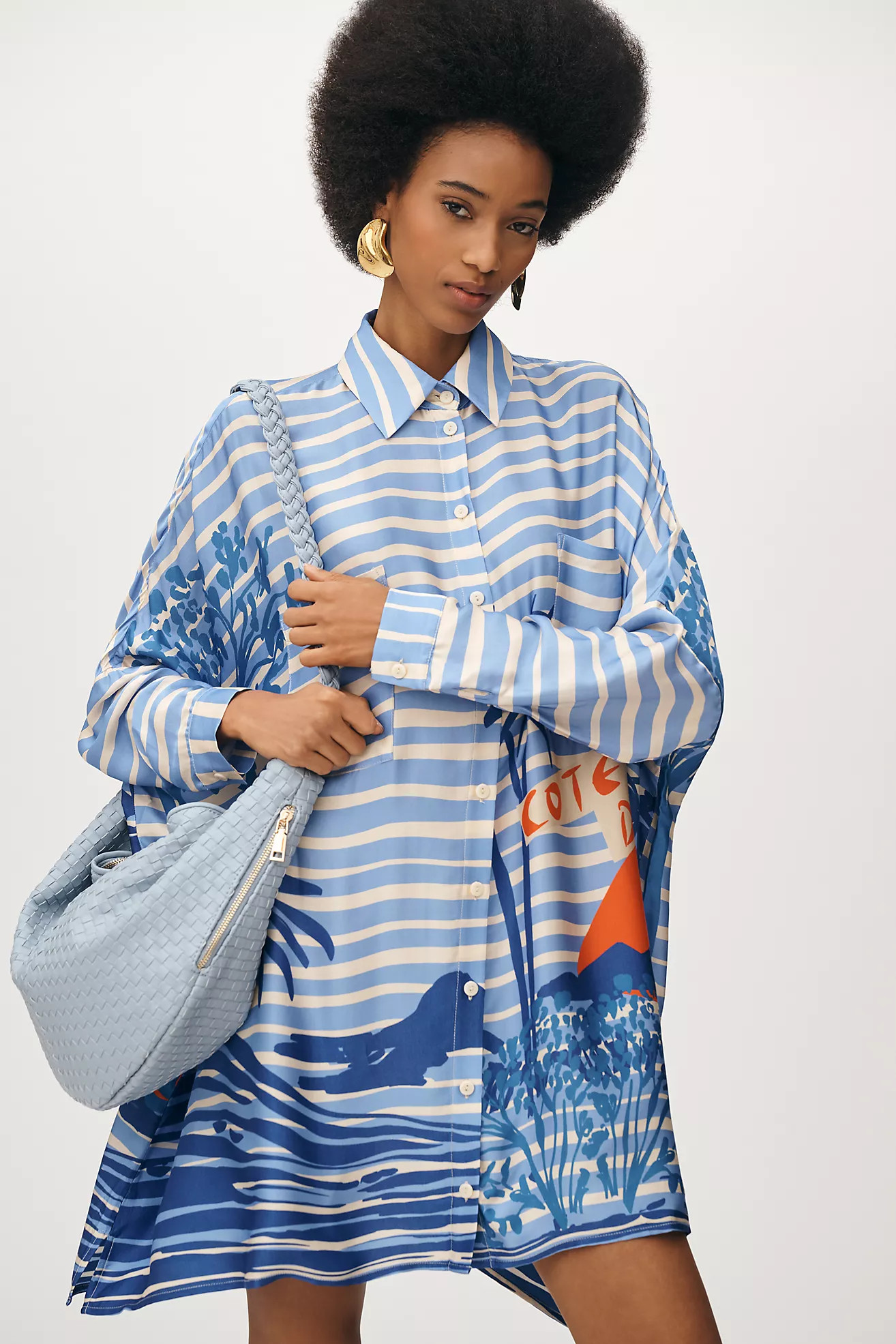 Corey Lynn Calter Long-Sleeve Printed Mini Shirt Dress | Anthropologie (US)