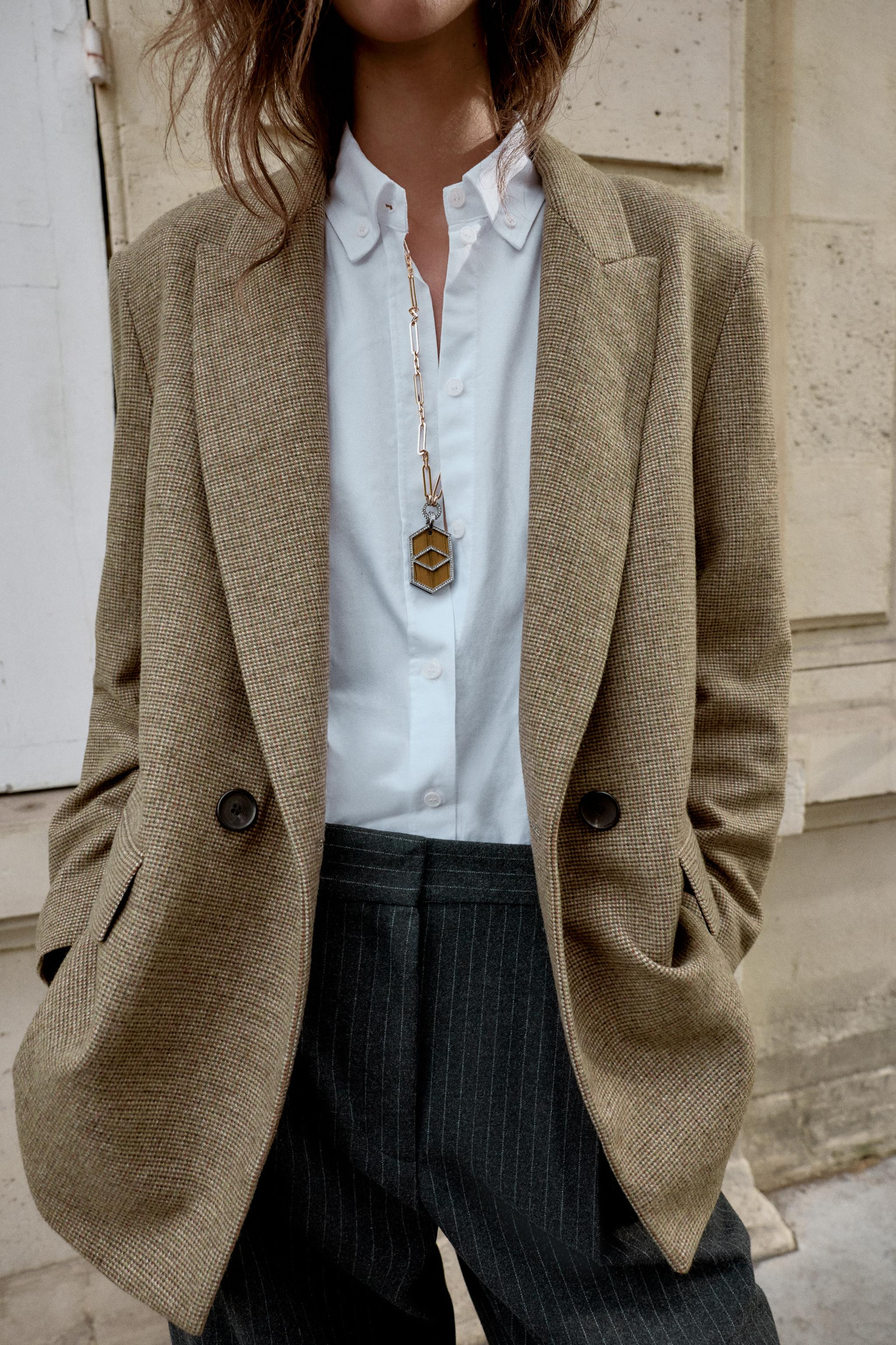 METAL SHINY STONE NECKLACE | Zara US