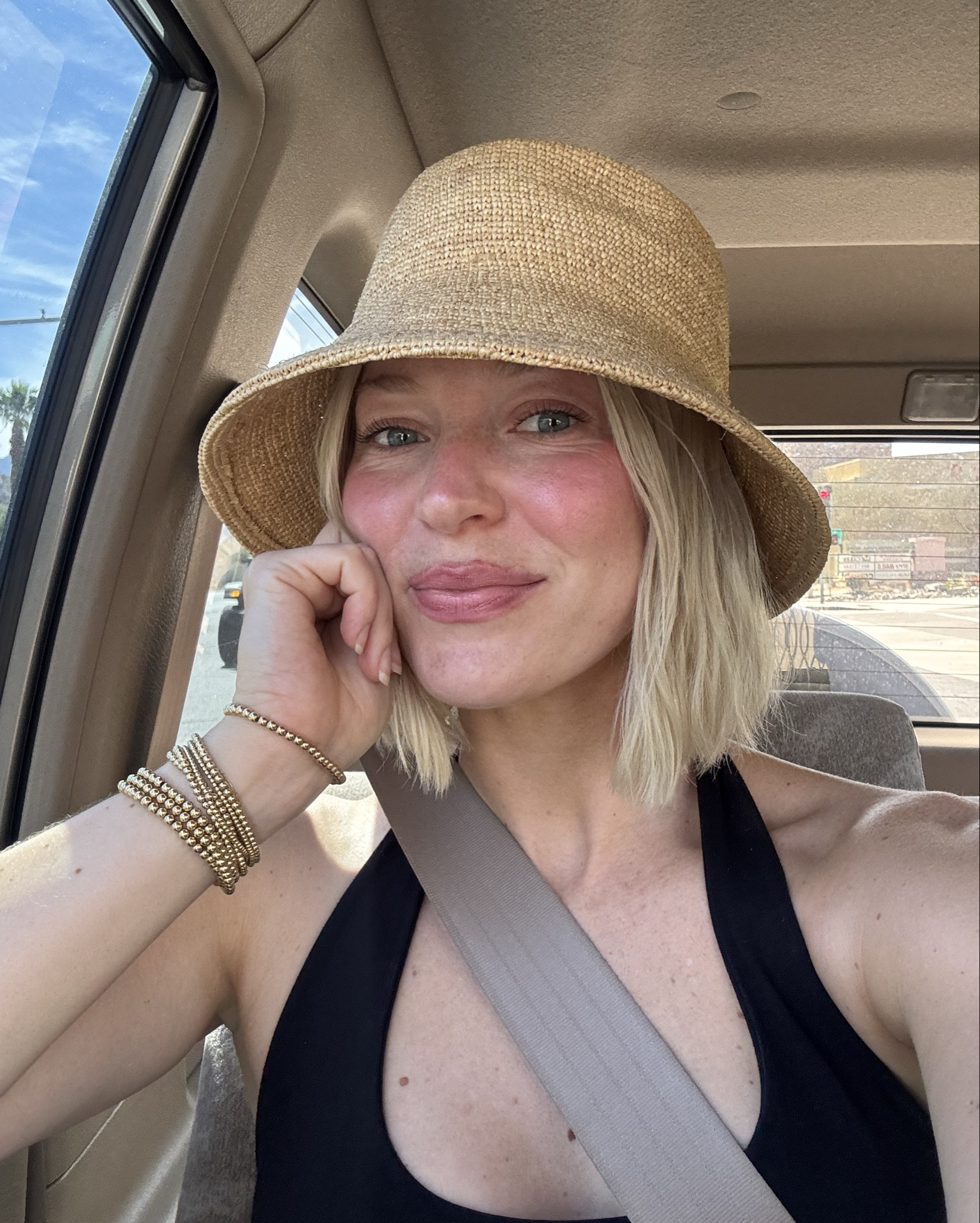 perfect summer hat!! 

lack of colour, stacked bracelets, gold bracelets, Karen lazar, raffia hat

#LTKdayinmylife #LTKSpringSale #LTKSeasonal