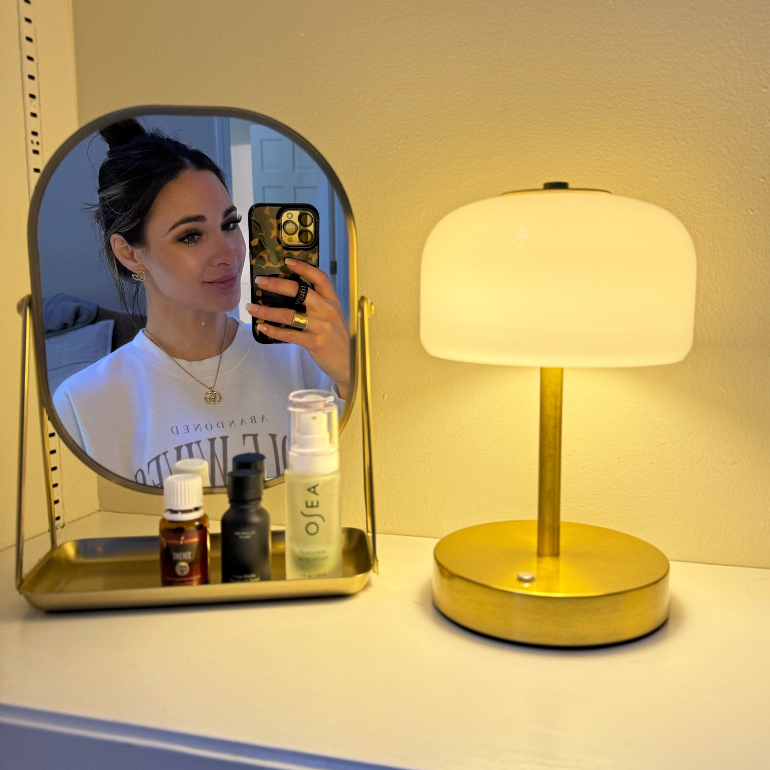 “Upgrade your home décor and beauty routine with this stunning gold makeup mirror and versatile cordless lamp. The gold mirror adds a touch of luxury and sophistication, perfect for vanity setups or dressing tables, while providing clear, distortion-free reflection for flawless makeup application. The sleek cordless lamp combines style and functionality, offering portable lighting that’s ideal for any room. Together, these pieces create a harmonious blend of elegance and practicality, making them essential for modern, chic spaces. Elevate your home and lighting game with these must-have décor items!”



#LTKHome #LTKFindsUnder50 #LTKSaleAlert