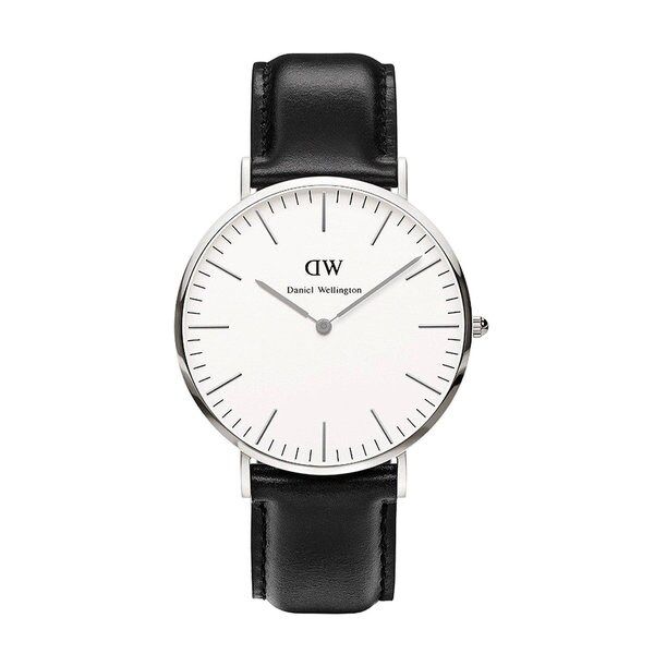 Daniel Wellington Men's  'Sheffield' Black Leather Watch | Bed Bath & Beyond