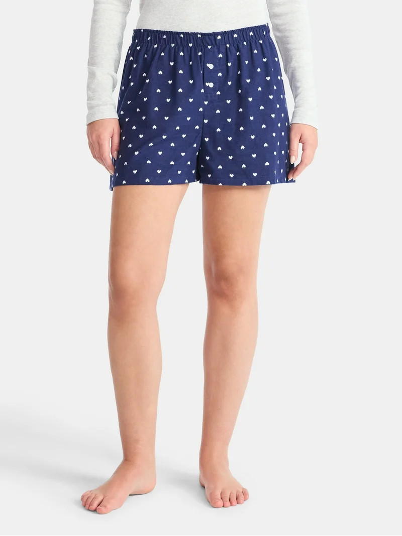 No Boundaries Sleepwear Cotton Boxer Shorts, 3'' Inseam, Women’s - Walmart.com | Walmart (US)