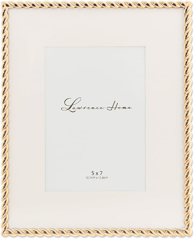 Lawrence Frames Rope Design Metal Frame, 8x10, Matted 5x7, Gold | Amazon (US)
