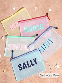 Personalized, Customizable Name Organizer Bag/Cosmetic Bag, Convenient To Carry, Multiple Colors ... | SHEIN