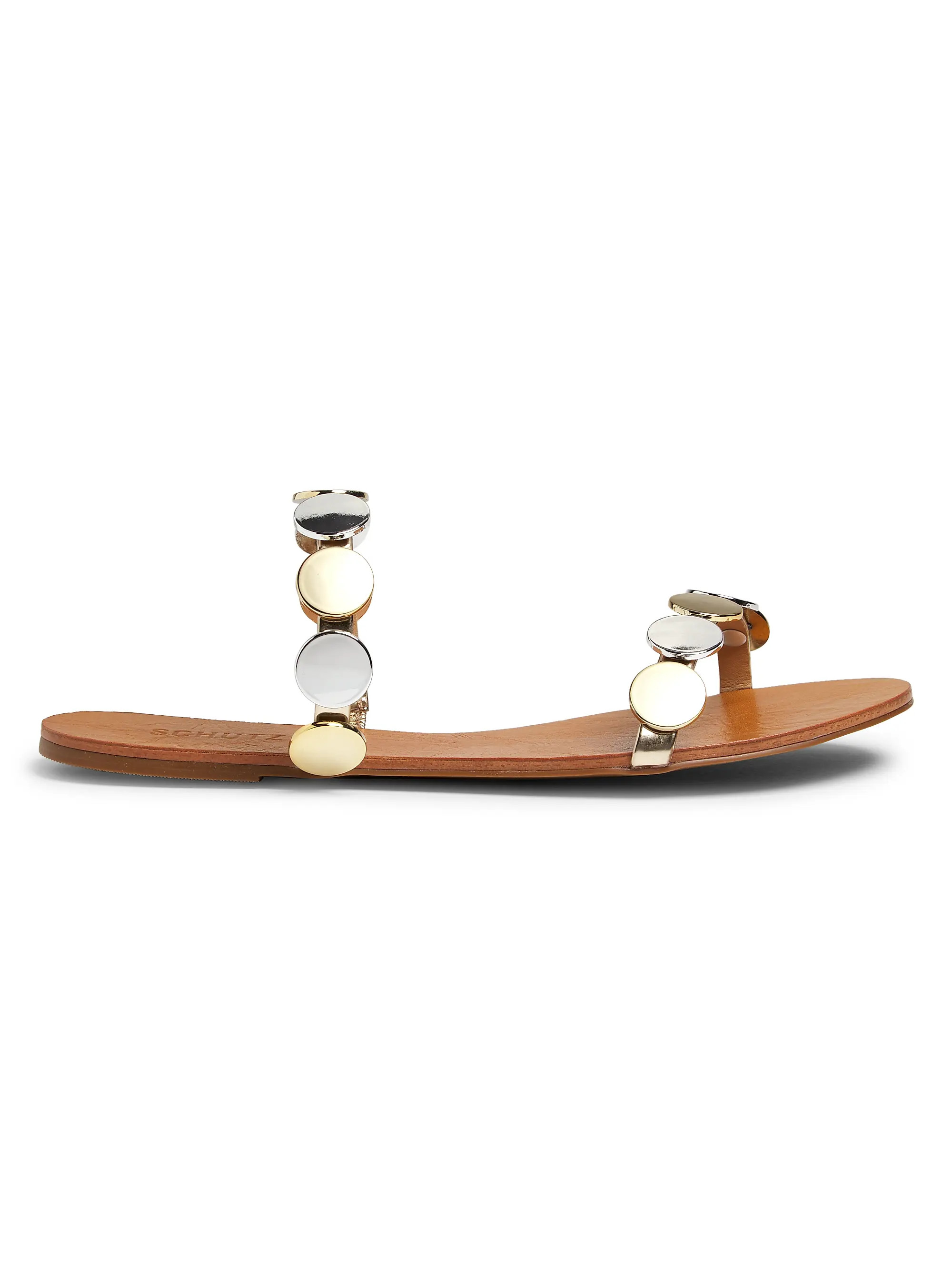 Acacia Disc-Embellished Leather Sandals | Saks Fifth Avenue