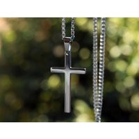 Cross Necklace For Men, Men Silver Necklace, Men's Pendant With Cuban Chain Mens Jewelry, Gift Him | Etsy (UK)