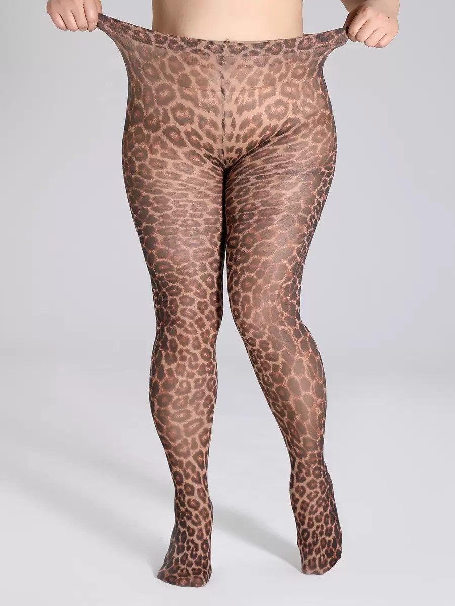 Leopard Print Plus Size Tights | SHEIN