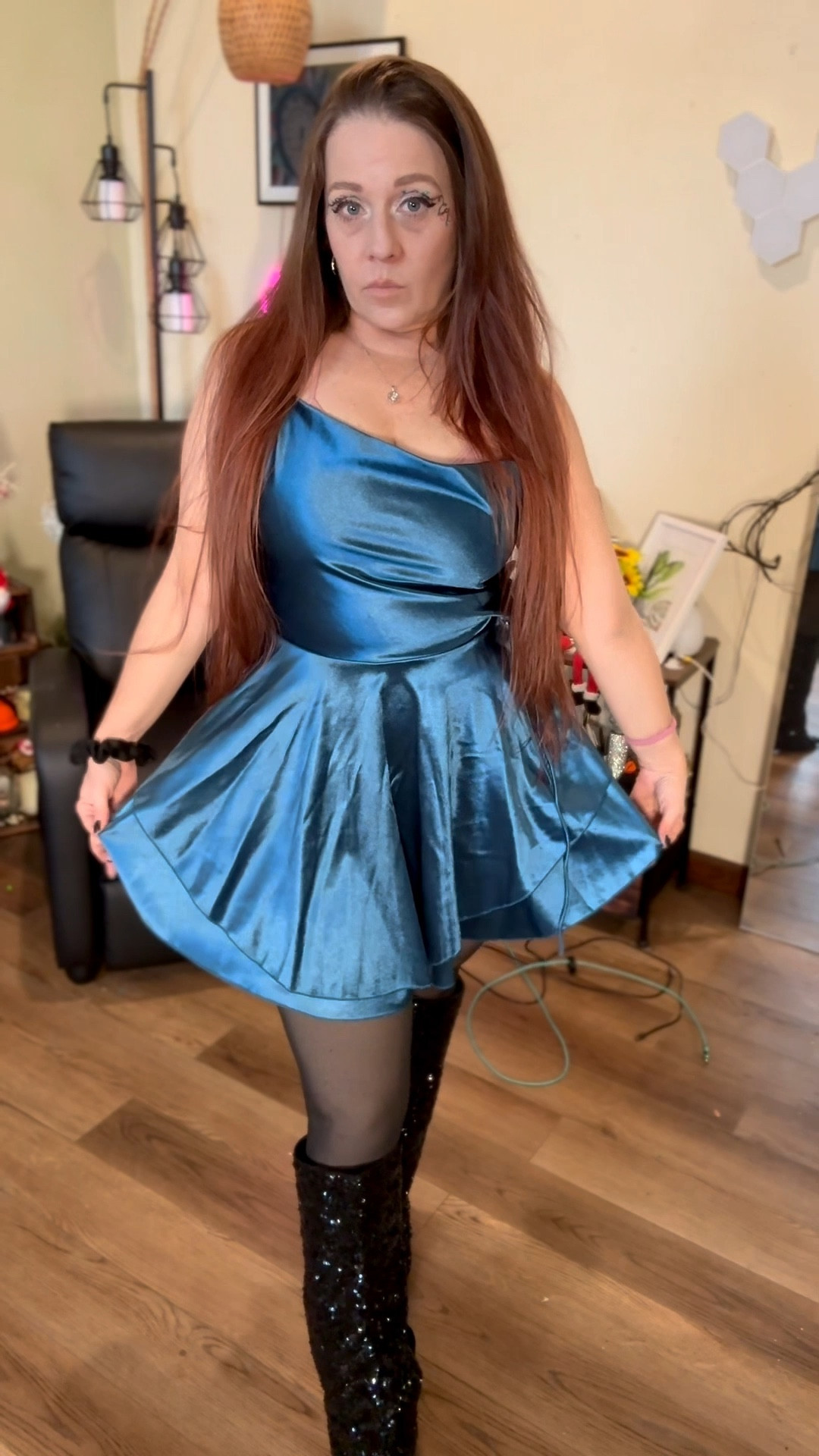 The ultimate winter party hack: How to wear a mini dress without freezing! ❄️🥂✨

I’ve found the perfect **** for New Year’s Eve, but the absolute game-changer for 2026 is pairing it with ****.

Why this outfit works: ✨ The Illusion: These tights look like regular 20-denier sheer nylons, but they are actually lined with thick, cozy fleece. It’s the "fake sheer" look that lets you wear your shortest dresses in sub-zero temps! ✨ The Detail: The satin dress has a gorgeous, flowy fit and a stunning tie-up back that feels so high-end and flirty. ✨ The Comfort: You get the elegant satin aesthetic with the warmth of pajamas underneath.

This is my go-to formula for any winter wedding, holiday party, or NYE countdown where you want to look chic but stay warm. I’ve linked my favorite pair of tights that don't look "orange" or bulky, plus the dress that fits like a glove! 👇

Shop my "Warm & Chic" NYE Essentials:

#liketkit #LTKholiday #WinterFashionHacks #FleeceLinedTights #NYE2026 #SatinDress #HolidayStyle #AmazonFashion #WinterOOTD #PartyReady @liketoknow.it

#LTKOver40 #LTKHoliday #LTKootd