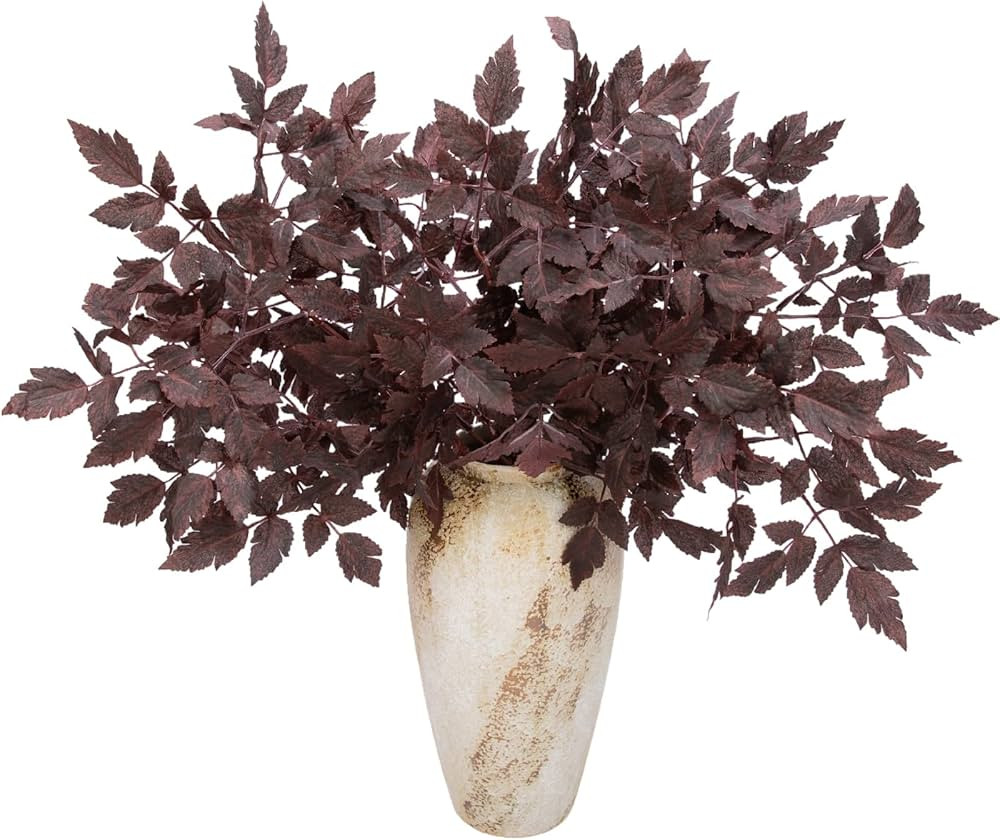 6 Pcs 21" Cimicifuga Plant Leaves Spray Fall Floral Stems Faux Plum cimicifuga Foliage Branch for... | Amazon (US)
