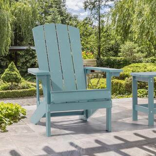 JOYESERY Turquoise Weather Resistant HIPS Plastic Adirondack Chair for Outdoors (1-Pack) J-ADC-B5... | The Home Depot